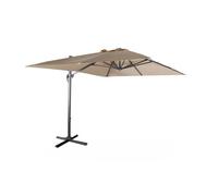 Parasol déporté rectangulaire 3x4m - Wimereux- Beige - Parasol excentré inclinable et rotatif à 360°.