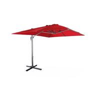 Parasol déporté rectangulaire 3x4m - Wimereux - rouge- Parasol excentré inclinable dans 55 positions. rotatif à 360°.