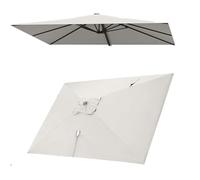 Parasol déporté rectangulaire 8 baleines 3 x 4 m, housse de rechange for parasol de terrasse, parasol déporté, toile pare-soleil for piscine, jardin, arrière-cour(Beige,Double top 3x4m(10' x 13'))