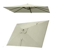 Parasol déporté rectangulaire 8 baleines 3 x 4 m, housse de rechange for parasol de terrasse, parasol déporté, toile pare-soleil for piscine, jardin, arrière-cour(Taupe,Double top 3x4m(10' x 13'))
