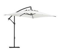 Outsunny Parasol déporté 3 x 2 m parasol rectangulaire extérieur avec manivelle et 6 baleines acier protection UV crème
