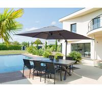 Hespéride - Parasol Déporté Rectangulaire Équador Ardoise - 56 X 63 X 88 cm - Aluminium Anti-Rouille Texaline - Mobilier d'Extérieur pour Terrasse