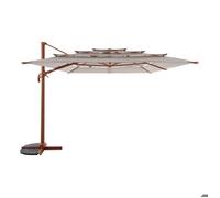 Hespéride - Parasol Déporté Rectangulaire Melhia Terracotta/Lin - 4 x 3 m - Aluminium Anti Rouille, Rotatif 360°, Inclinable - Pour Jardin, Terrasse