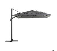 Parasol déporté rectangulaire multi-toile ""Melhia"" anthracite 4x3m - Hespéride - Anthracite