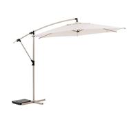 Parasol déporté rond ""Manoa"" argile & blé 3m en aluminium acier et polyester - Hespéride