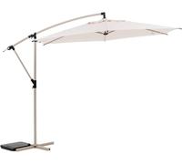 - Parasol Déporté Rond Manoa Argile Et Blé 3m En Aluminium Acier Et Polyester