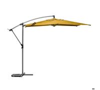 Parasol déporté rond Manoa Jaune moutarde & Graphite - Jaune moutarde - Hespéride