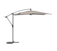 Parasol déporté rond ""Manoa"" taupe & graphite 3m en aluminium traité époxy - Hespéride