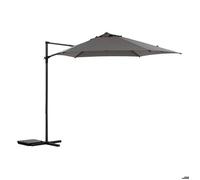 Parasol déporté rond ""Naulia"" Ardoise 3,3m en acier polyester et nylon - Hespéride