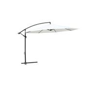 Parasol déporté rond 350 cm blanc en aluminium