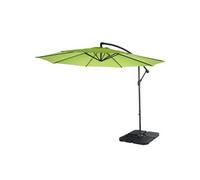 Parasol Déporté Semi-Pro Acerra, Protection Contre Le Soleil, 3m Inclinable Vert Limon Avec Support Vert