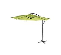 Parasol déporté semi-pro Acerra, 3m inclinable vert limon sans support