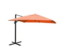 Parasol Déporté Suspendu Avec Croix De Base Et Plaque Rotative 3 X 3m Polyester Couleur Terre Cuite Aluminium Acier Sans Pieds 04_0007924 Multicolore