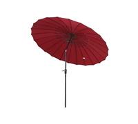 Outsunny Parasol de jardin Parasol droit inclinable rond avec 24 baleines manivelle aluminium fibre de verre polyester diamètre 2,60 m coloris rouge