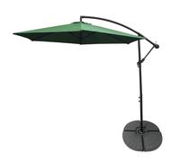 Parasol Cantilever Suspendu 3m Ombre Protection Uv Extérieur Jardin Terrasse Parasol Banane Inclinable Housse Imperméable Avec Manivelle Réglable Base Ronde Couleur Vert Vert