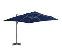 vidaXL Parasol déporté avec mât en aluminium 3x3 m bleu azur