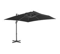 Vidaxl Parasol Déporté Avec Mât En Aluminium 3x3 M Noir Noir