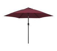 Parasol d'extérieur avec led et mât en 300 x 300 x 248 cm bordeaux