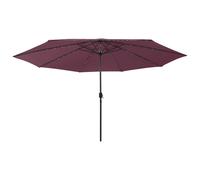 Parasol d'extérieur avec led et mât en métal 400 cm bordeaux Helloshop26 02_000