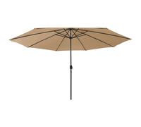 Parasol d'extérieur avec led et mât en métal 400 cm taupe Helloshop26 02_0008184