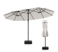Parasol d'extérieur avec manivelle, auvent extra large pour abri de marché et protection solaire