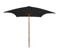 Parasol d'extérieur avec mât 200 x 300 cm bois noir Helloshop26 02_0008258