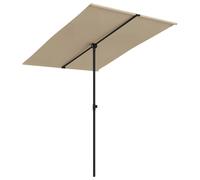 Parasol d'extérieur avec mât en aluminium 2 x 1,5 m taupe Helloshop26 02_0008229