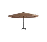 Vidaxl Parasol D'extérieur Avec Poteau En Aluminium 500 Cm Taupe