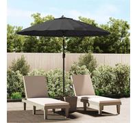 Vidaxl Parasol D'extérieur Avec Mât En Aluminium 270 Cm Noir Noir