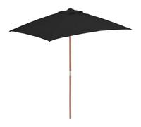 Parasol d'extérieur avec mât en bois 150 150 x 200 x 235 cm bois marron