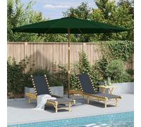 Vidaxl Parasol Avec Mât En Bois 350 Cm Vert Vert