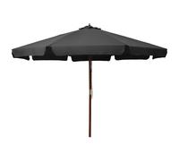 vidaXL Parasol d'extérieur 330 cm avec mât en bois Anthracite