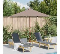 Vidaxl Parasol D'extérieur Avec Mât En Bois 150x200 Cm Taupe Gris