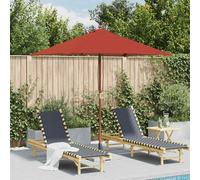 Vidaxl Parasol D'extérieur Avec Mât En Bois 150x200 Cm Terre Cuite
