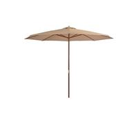 Vidaxl Parasol Avec Mat En Bois 350 Cm Taupe