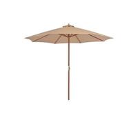 Parasol d'Extérieur avec Mât en Bois, Pare-soleil de Patio, Abri de Soleil, Parasol de Plage Jardin Terrasse Balcon, 44496
