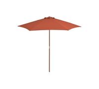 Vidaxl Parasol D'extérieur Avec Mât En Bois 270 Cm Terre Cuite