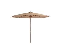 vidaXL Parasol d'extérieur 44530 – mât en bois, pare-soleil pour jardin, plage, terrasse, balcon