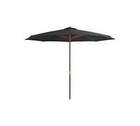 Vidaxl Parasol Avec Mât En Bois 350 Cm Anthracite