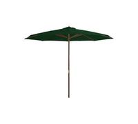 vidaXL Parasol avec mât en bois 350 cm Vert