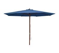 Vidaxl Parasol D'extérieur Avec Mât En Bois 350 Cm Bleu