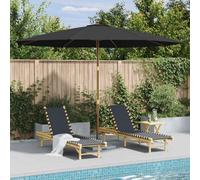 Parasol d'Extérieur avec Mât en Bois Pare-soleil Jardin Blanc Sable vidaXL