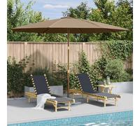 Parasol d'Extérieur avec Mât en Bois Pare-soleil Jardin Blanc Sable vidaXL