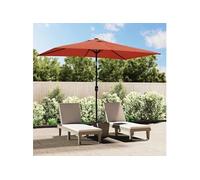 vidaXL Parasol avec mât en métal 300 x 200 cm Terre cuite 44504
