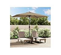 vidaXL Parasol avec mât en métal 300 x 200 cm Taupe 44502