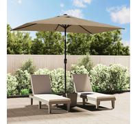 vidaXL Parasol avec mât en métal 300 x 200 cm Taupe 44502