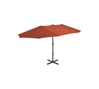 Parasol d'extérieur avec poteau en aluminium terre cuite