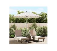 Vidaxl Parasol D'extérieur Et M?T Avec Aluminium 270 Cm Blanc Sable Blanc