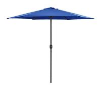 Parasol d'extérieur et mât en aluminium 270 x 246 cm bleu azuré Helloshop26 02_