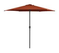 Parasol d'extérieur et mât en aluminium 270 x 246 cm terre cuite Helloshop26 02